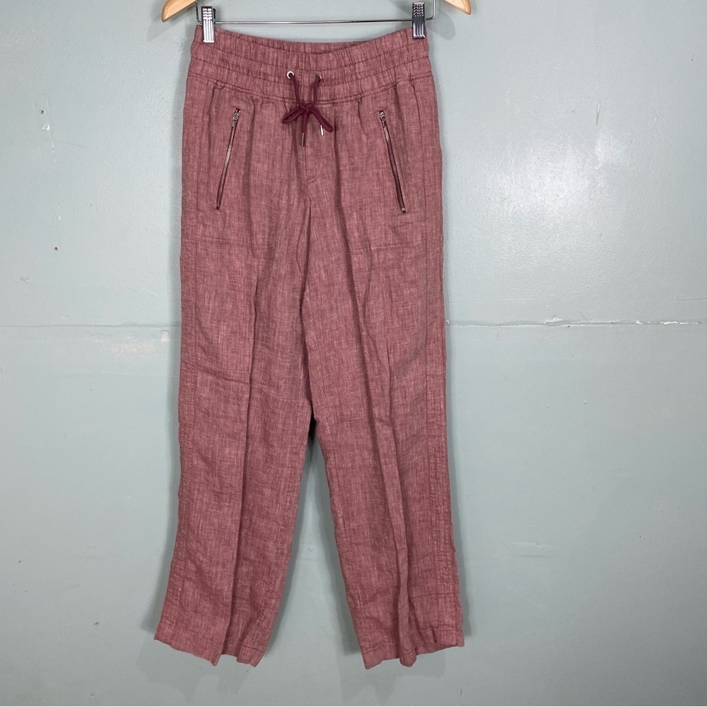 Athleta Cabo Linen Wide Leg Pant Sz 2‎ Red 447244